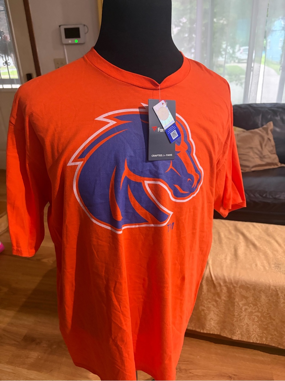 Fanatics Men’s Orange Boise State Broncos Graphic T-Shirt with Blue Logo